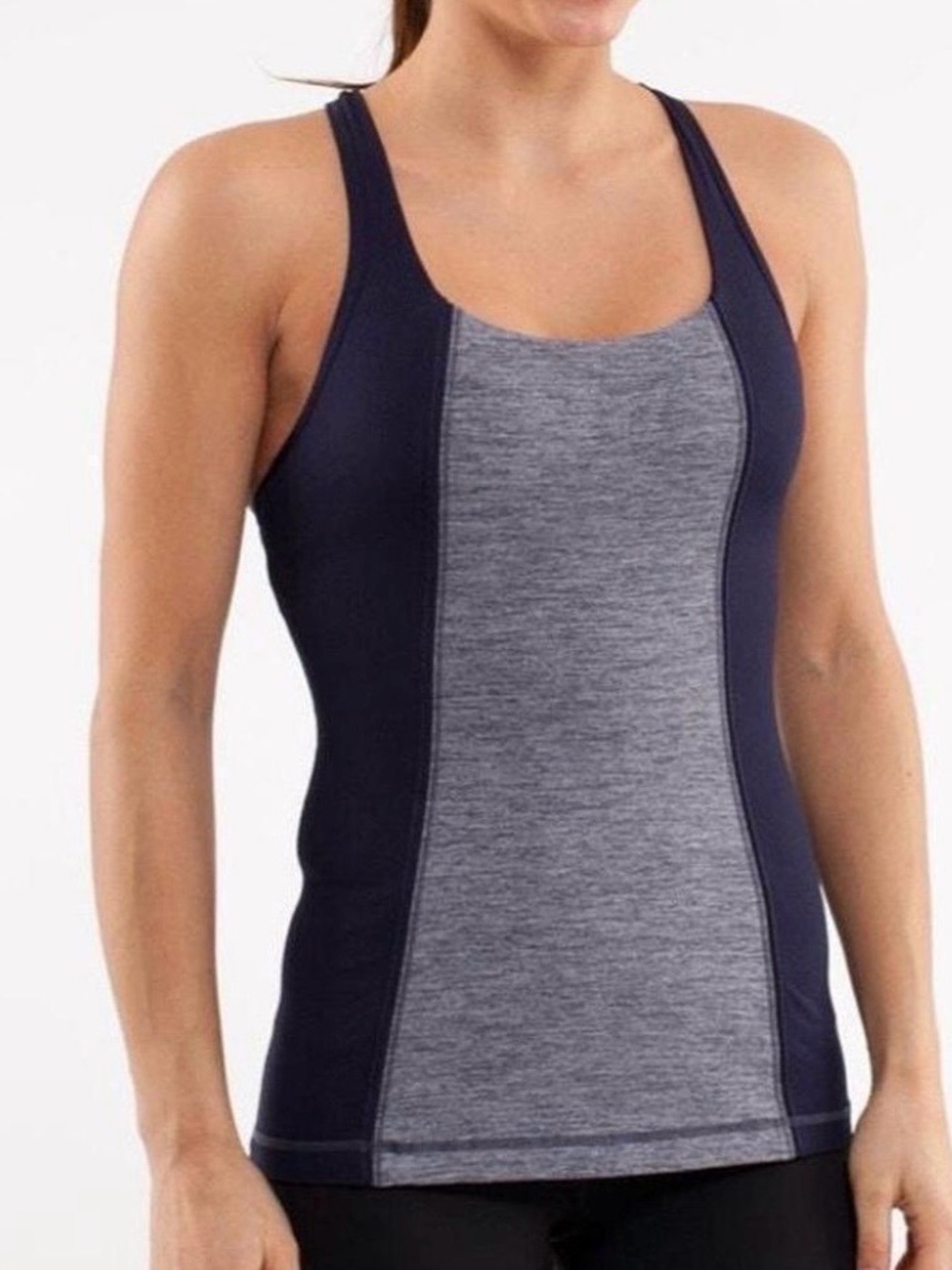 lululemon athletica Navy and Heather Gray Racerback Tank